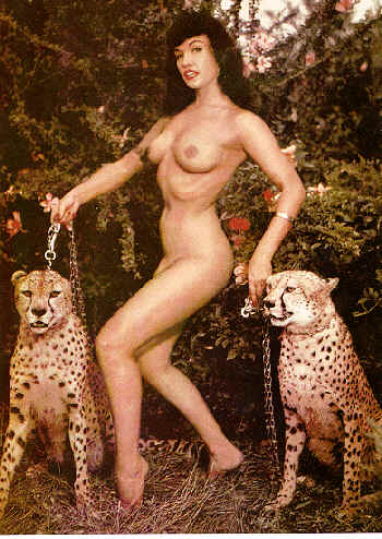 Bettie Page - mit Geparden