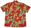 Original Hawaiihemd - Airbrush Bird of Paradise - Rot - Waimea Casual Modell: WCABO-red