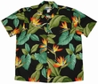 Original Hawaiihemd - Airbrush Bird of Paradise - Schwarz - Waimea Casual Modell: WCABO-black