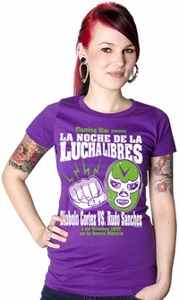 MEXICAN WRESTLING GIRL SHIRT LILA auf einer Ibbenbüren Wunschliste / Geschenkidee