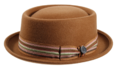 Porkpie Wolle striped camel