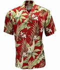 ORIGINAL HAWAIIHEMD - WHITE GINGER - RED - PARADISE FOUND