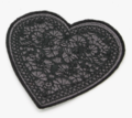 Black Lace Heart Embroidered Iron on Patch