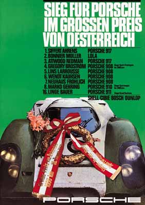 PORSCHE RENNPLAKAT - POSTER auf einer Bassersdorf Wunschliste / Geschenkidee