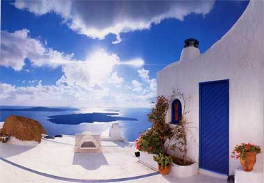 Fototapete - Santorini Sunset - Klicken f�r gr�ssere Ansicht